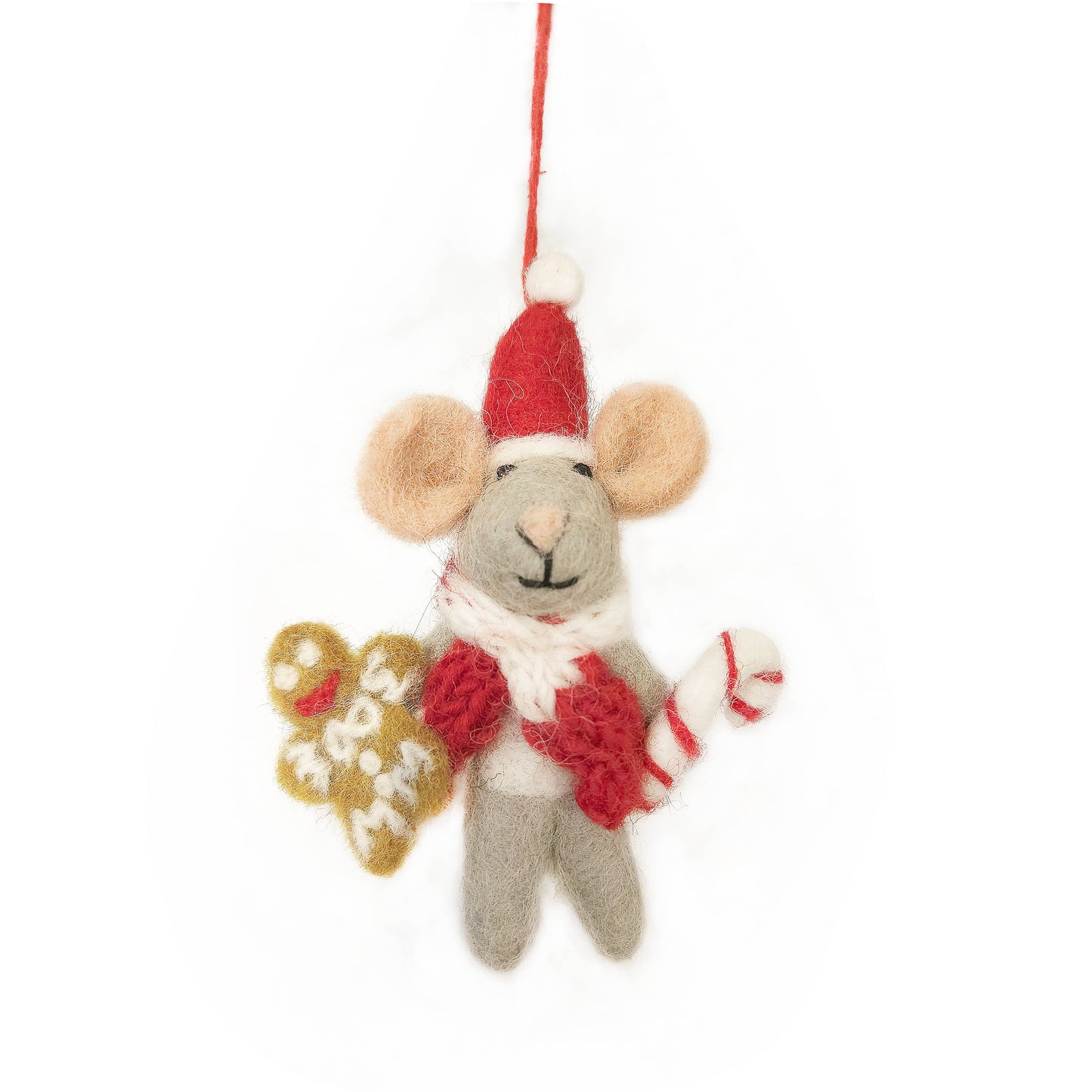 Felt So Good - Handmade Felt Chris Mouse Christmas Hanging Decoration