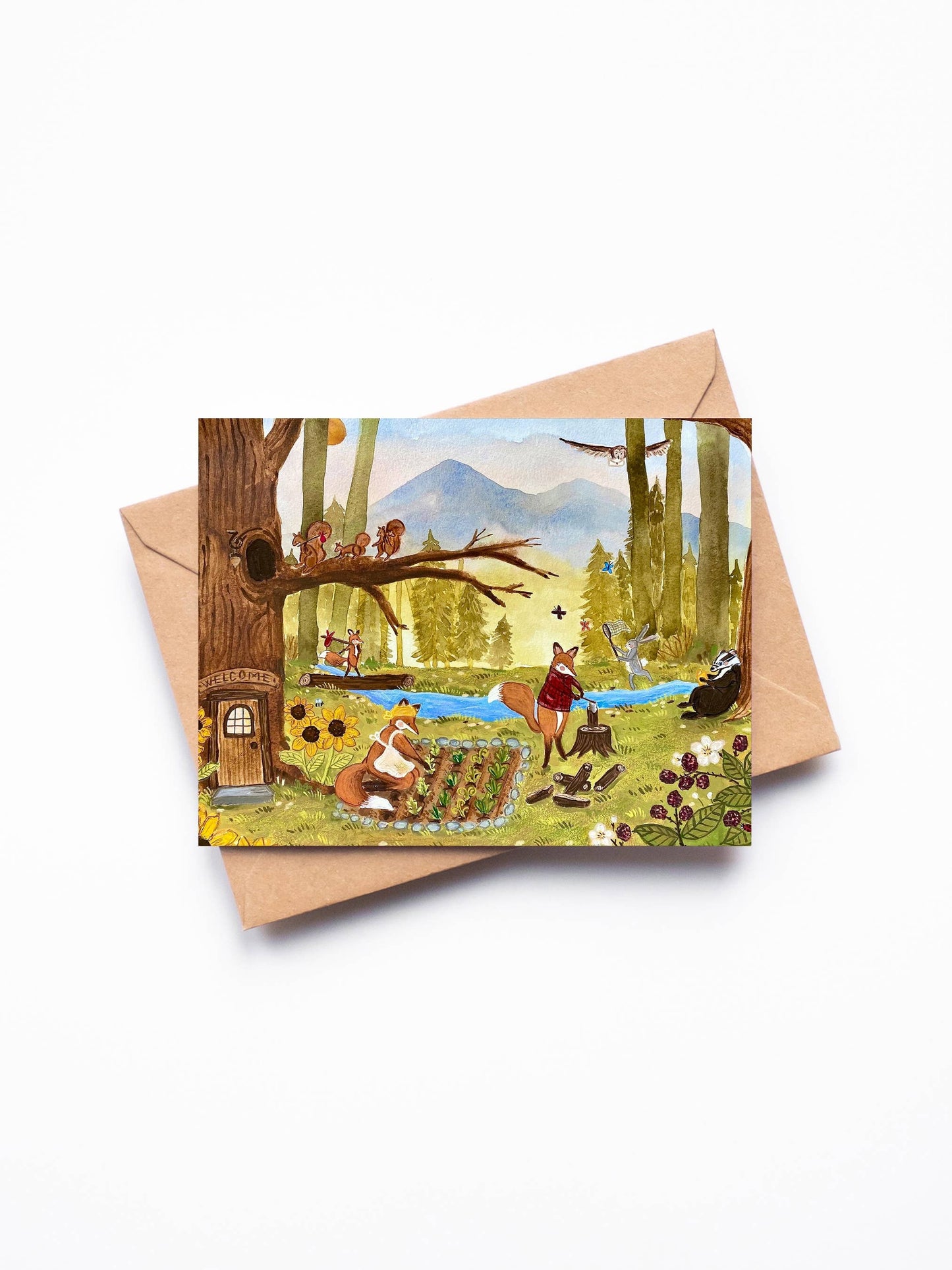 Randi Lynn Reed Illustration - Summer Adventures Single Blank Greeting Card