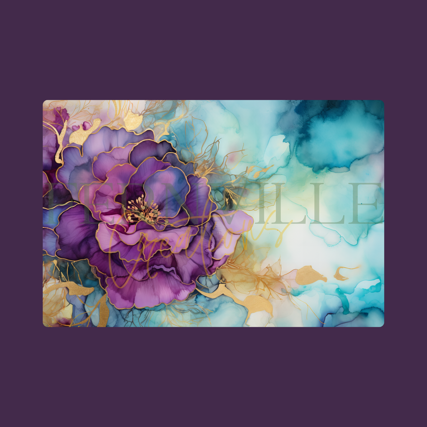 Fernville Creations - Tempered Glass Cutting Board: Alcohol Ink Charcuterie Tray