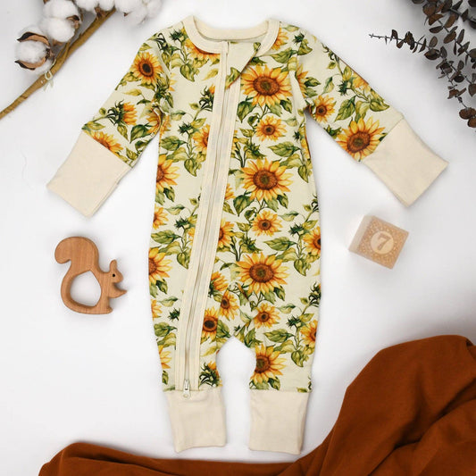Earthy - Organic Cotton Baby Pajamas 2-Way Zip Front Zipper Sleeper, Buttercup