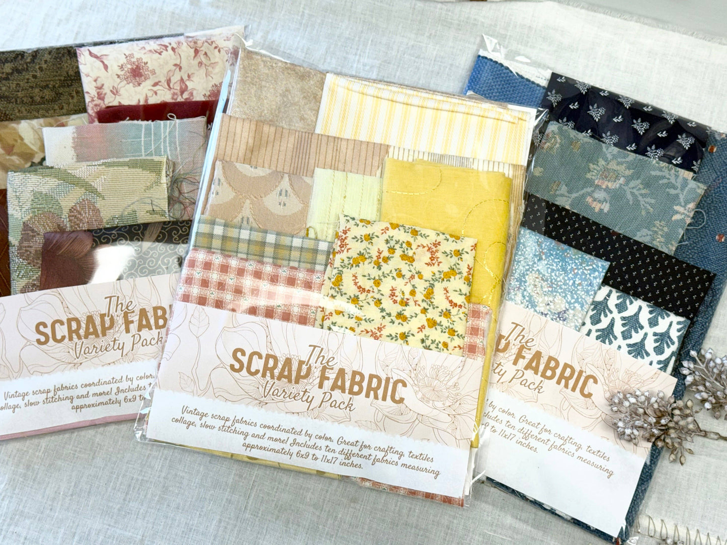 A House of Books - Fabric Scraps by Color for Mixed Media Art