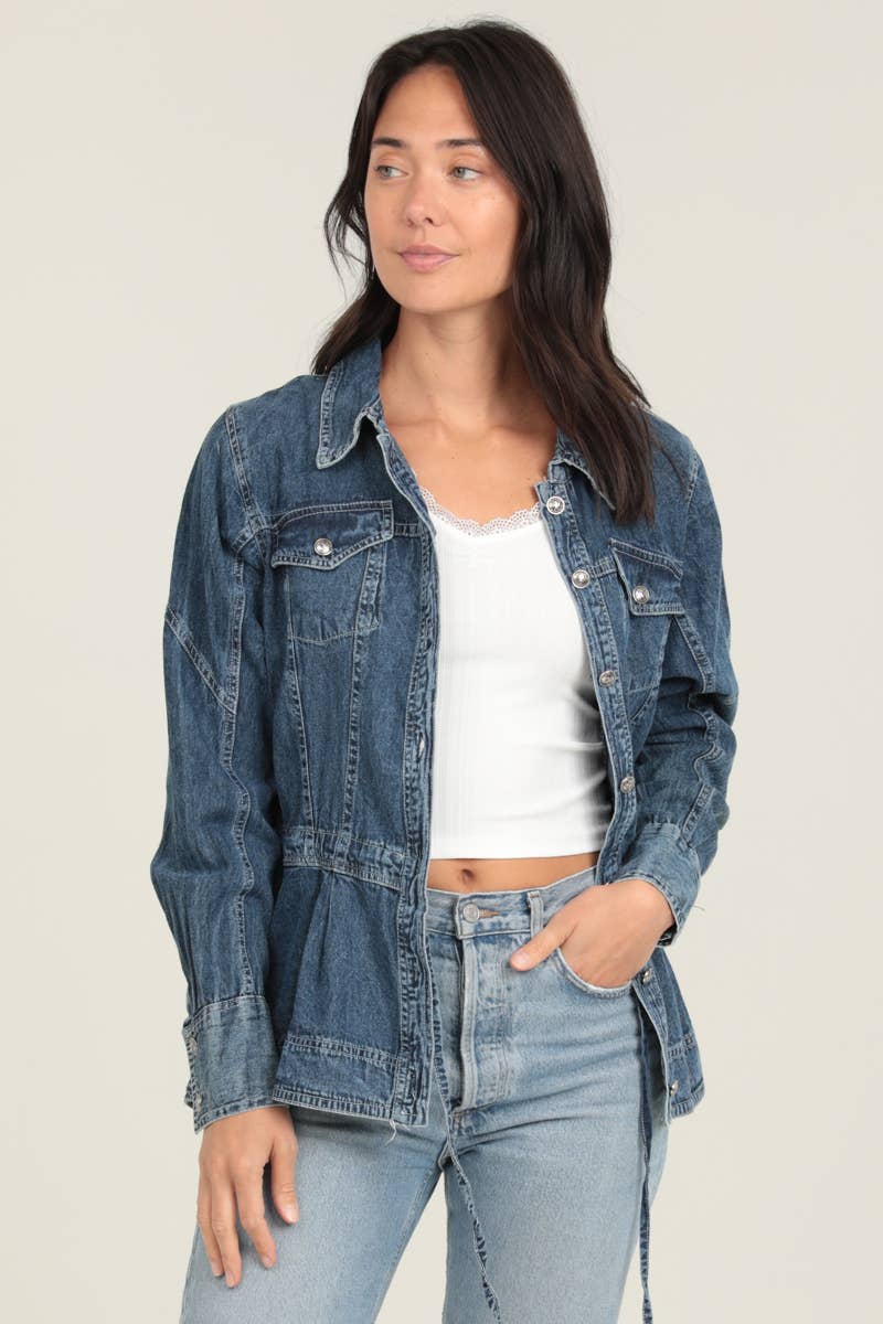 Nostalgia - E2U94-ASIS DENIM RUFFLE PEPLUM JACKET