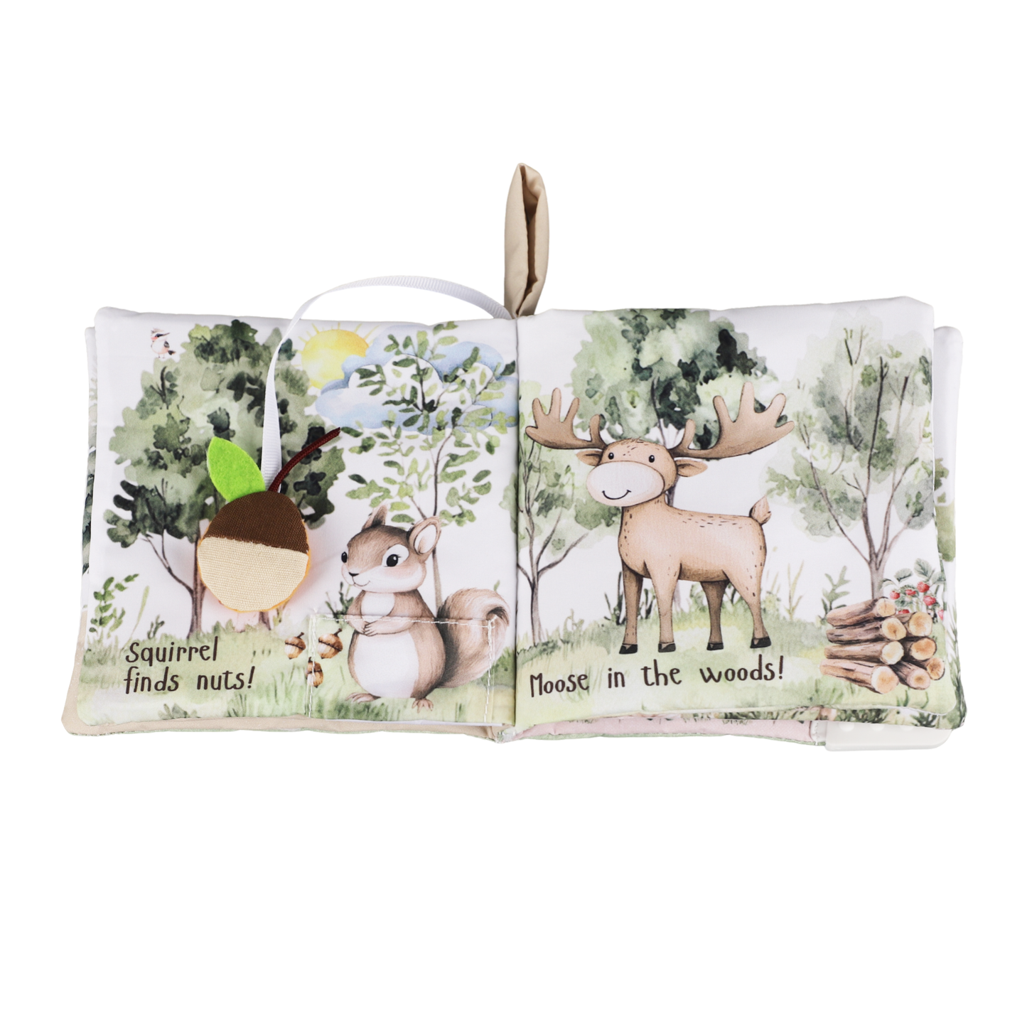 Ali+Oli - Forest Friends 10-Page Crinkle Soft Cloth Baby Book Teether