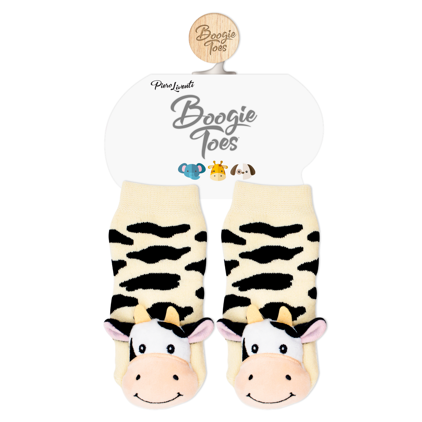 Liventi - Bella The Cow Boogie Toes - Baby Rattle Socks