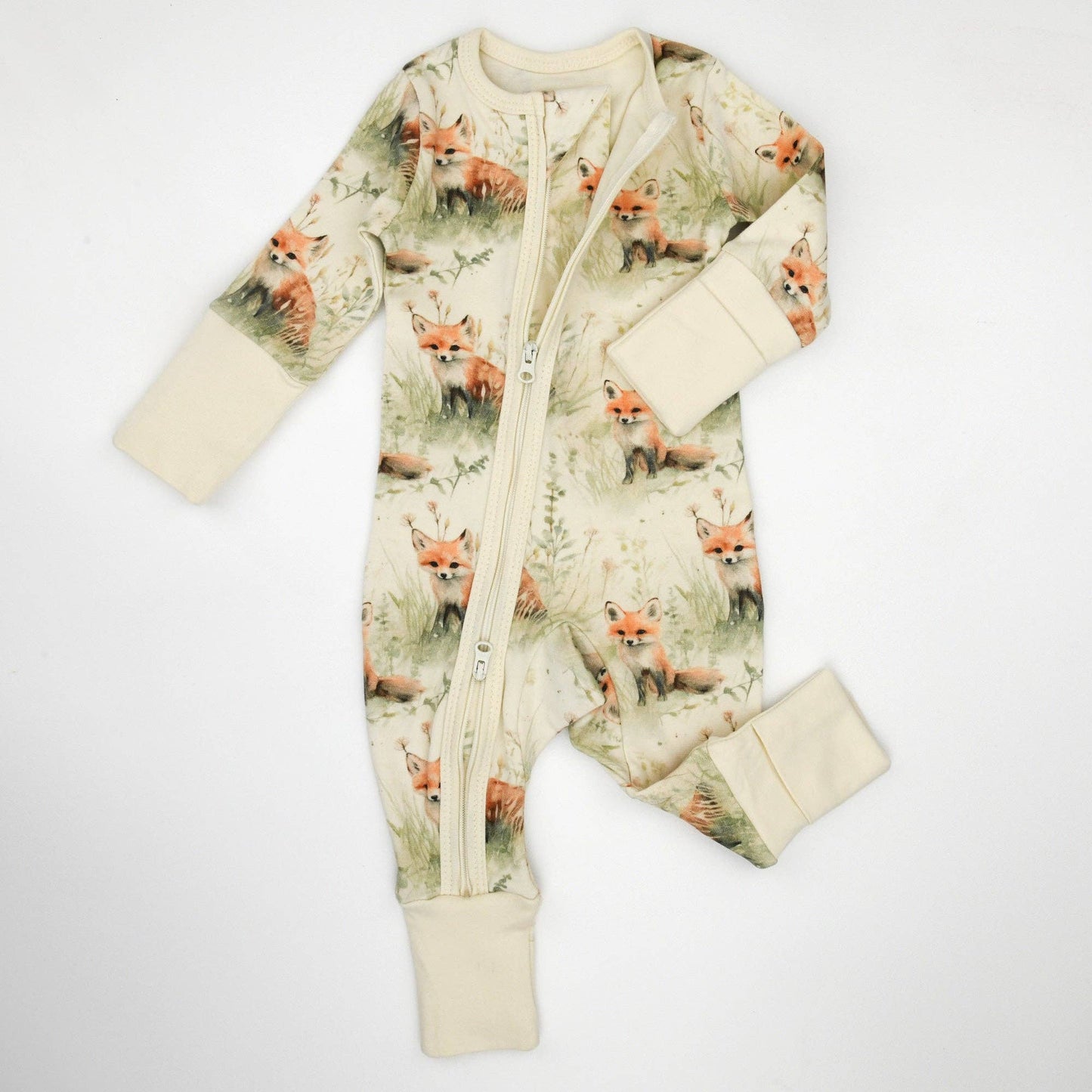 Earthy - Organic Cotton Baby Pajamas 2-Way Zip Front Zipper Sleeper, Clover