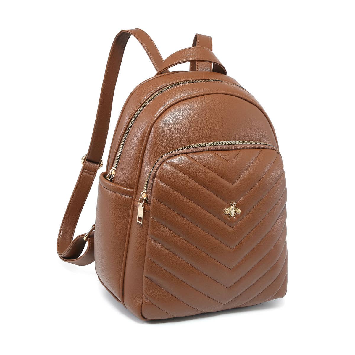 Papaya Fashion Ltd - GL23901-Backpack with chevron quilted pattern and bee badge