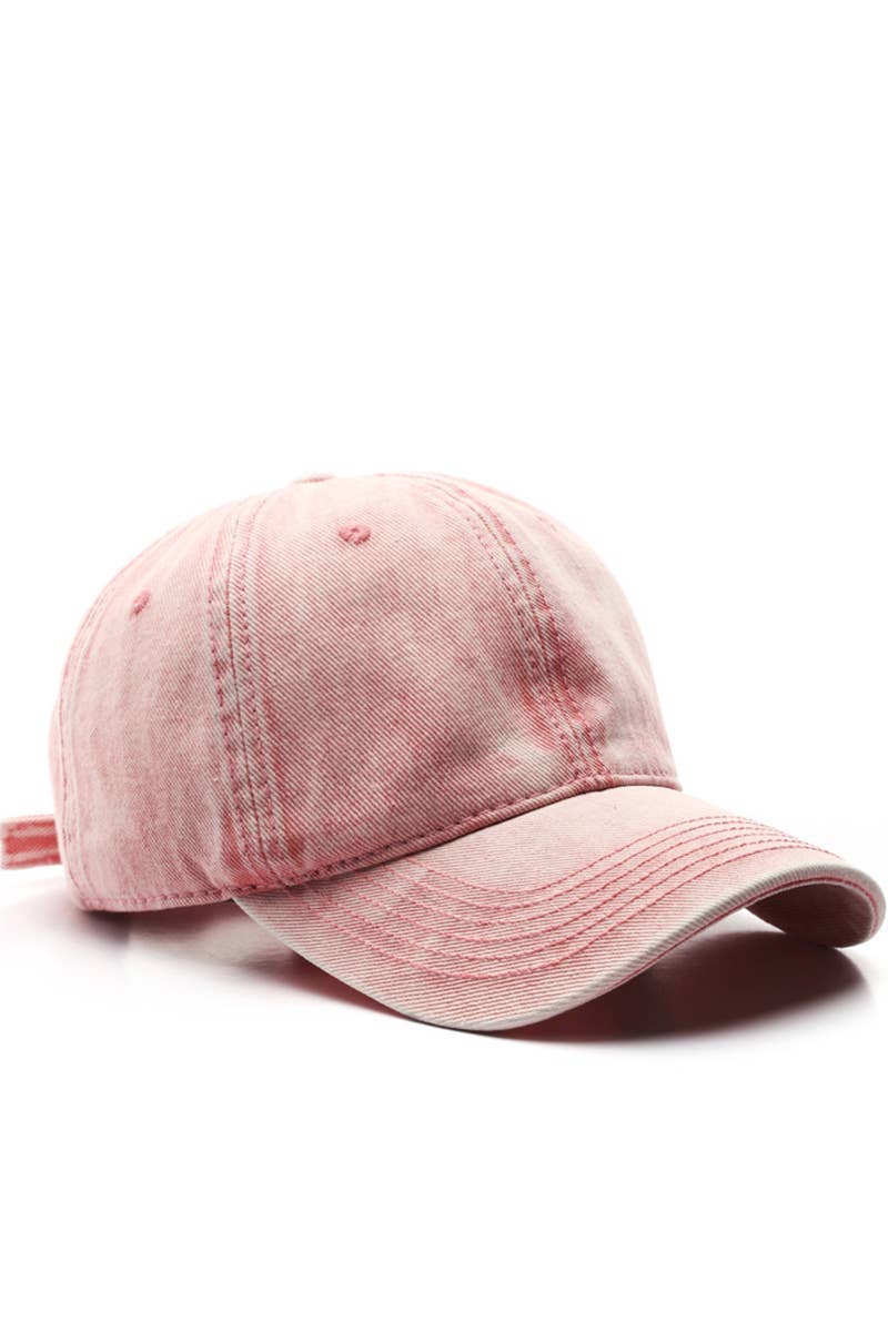 Lovenne - Washed Denim Solid Baseball Cap Street Style_Cwah0527