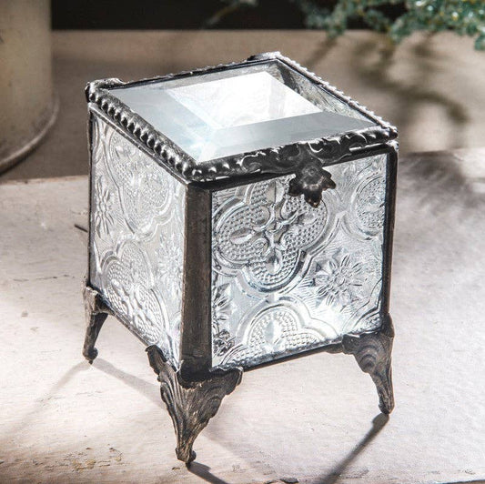J Devlin Glass Art & Bert Anderson Collection - Vintage Glass Box for Keepsakes and Jewelry - J Devlin