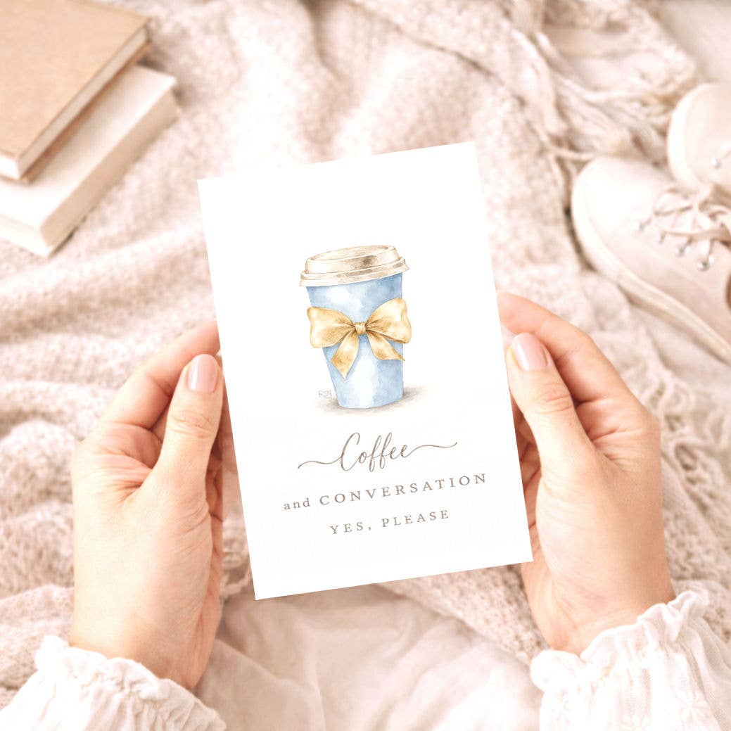 Bellflower Girl - Coffee & Conversation | Watercolor | Friendship Card