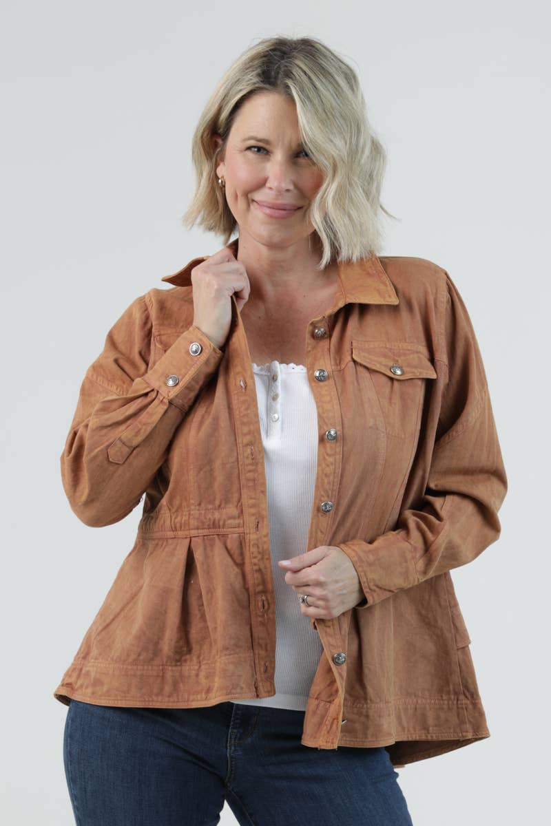 Nostalgia - E2U94-ASIS DENIM RUFFLE PEPLUM JACKET