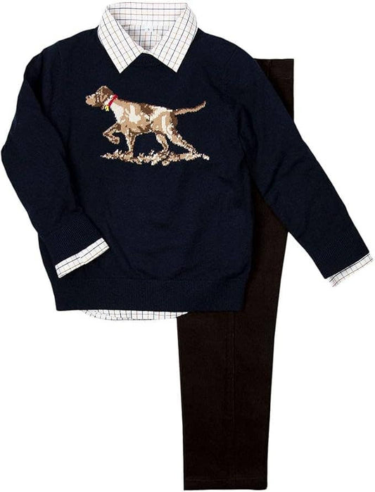 Good Lad Apparel - Good Lad 2/7 Boys Long Sleeve Dog-Themed Sweater Set