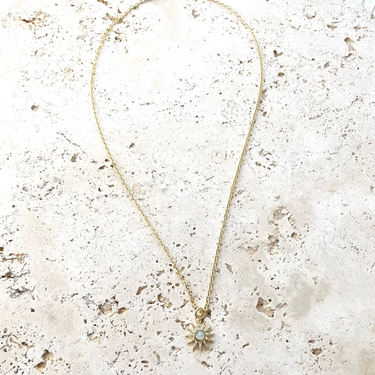 VB&CO Designs Handmade Jewelry - Opalite sun dainty necklace
