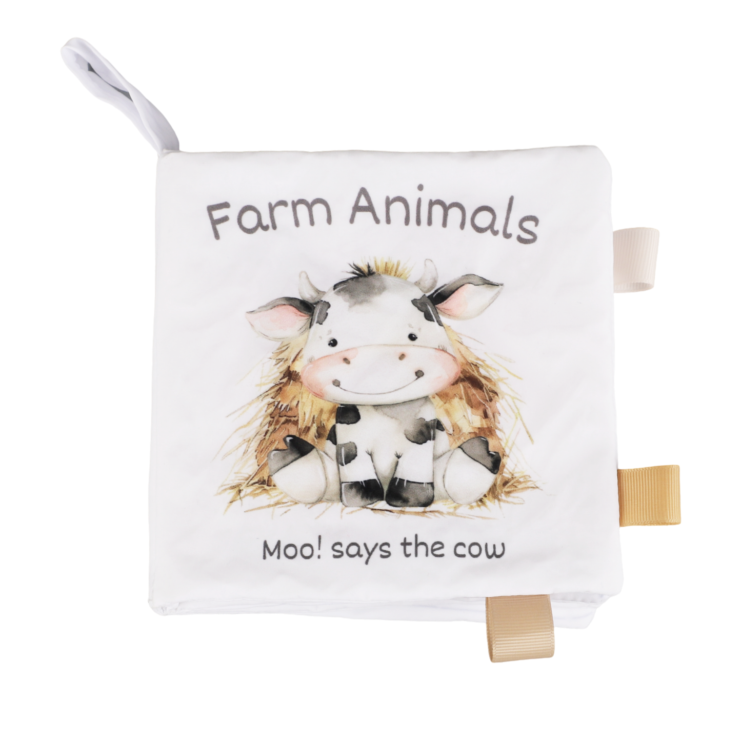 Ali+Oli - Farm Animals – 10-Page Taggies Soft Crinkle Cloth Baby Book