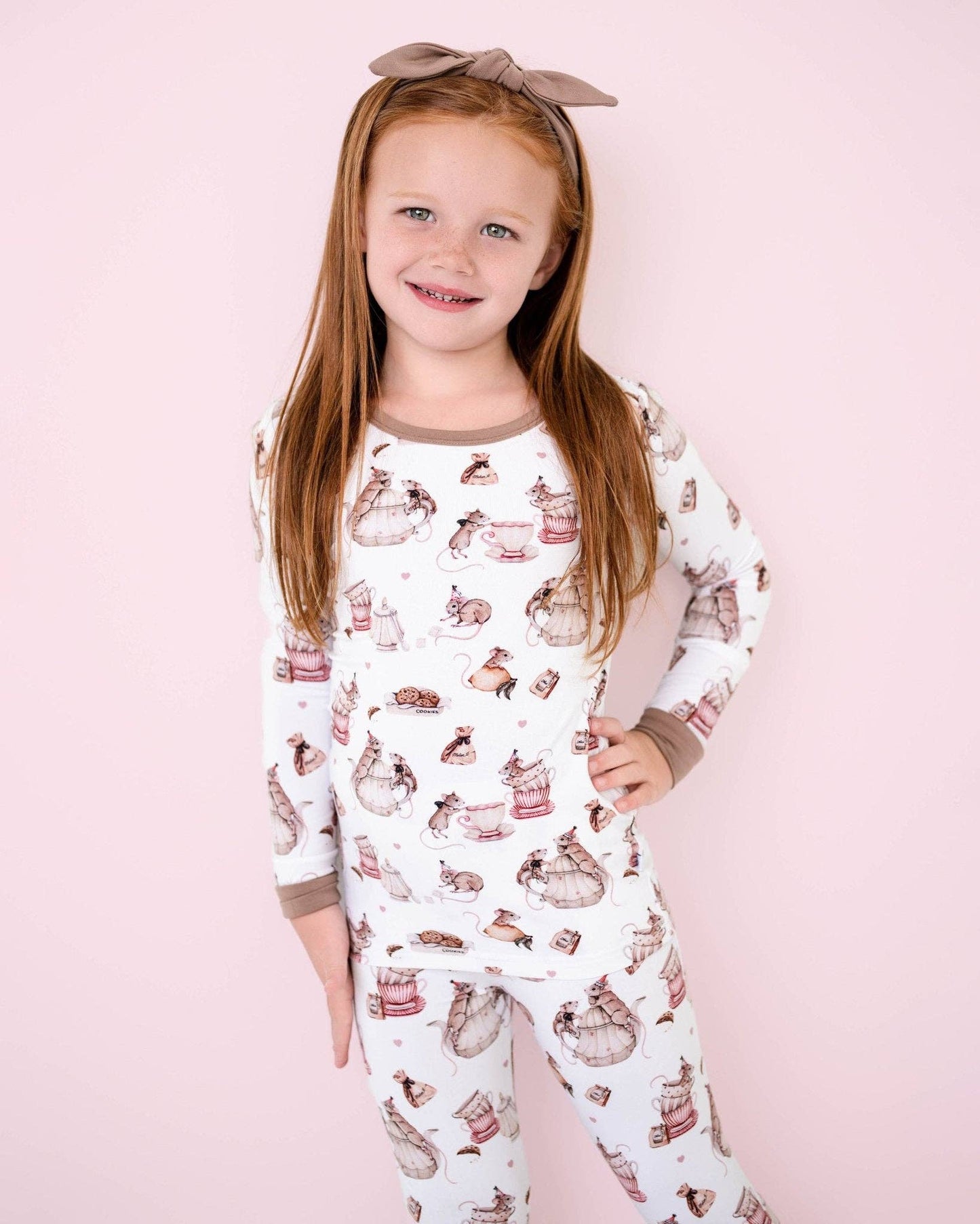 Jammie Session formerly Big Dreams Little Jammies - Tiny Tea Time Long Sleeve Kids Bamboo Pajamas sets, Baby toddler Unisex kids sleepwear, Gender natural Clothing, Kids outfit, Matching Family Pajamas,
