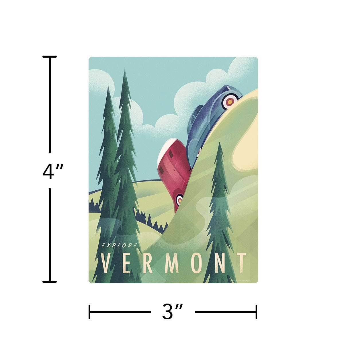 RetroPlanet - Vermont Camping State Travel Vinyl Sticker