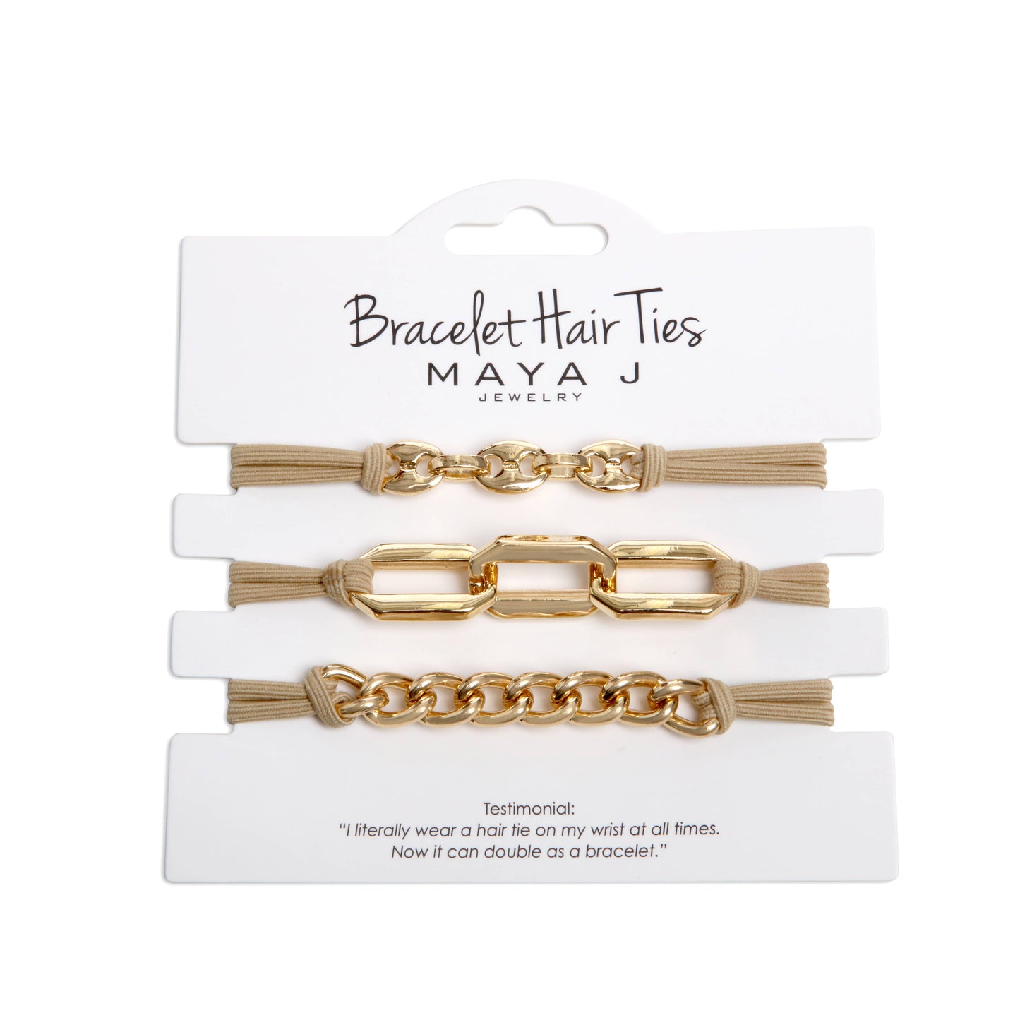 Maya J - 2-in-1 Bracelet Hair Tie Set - Classic - 3 Pc Set