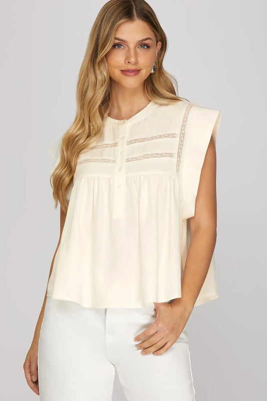 Drop Sleeve Woven Blouse