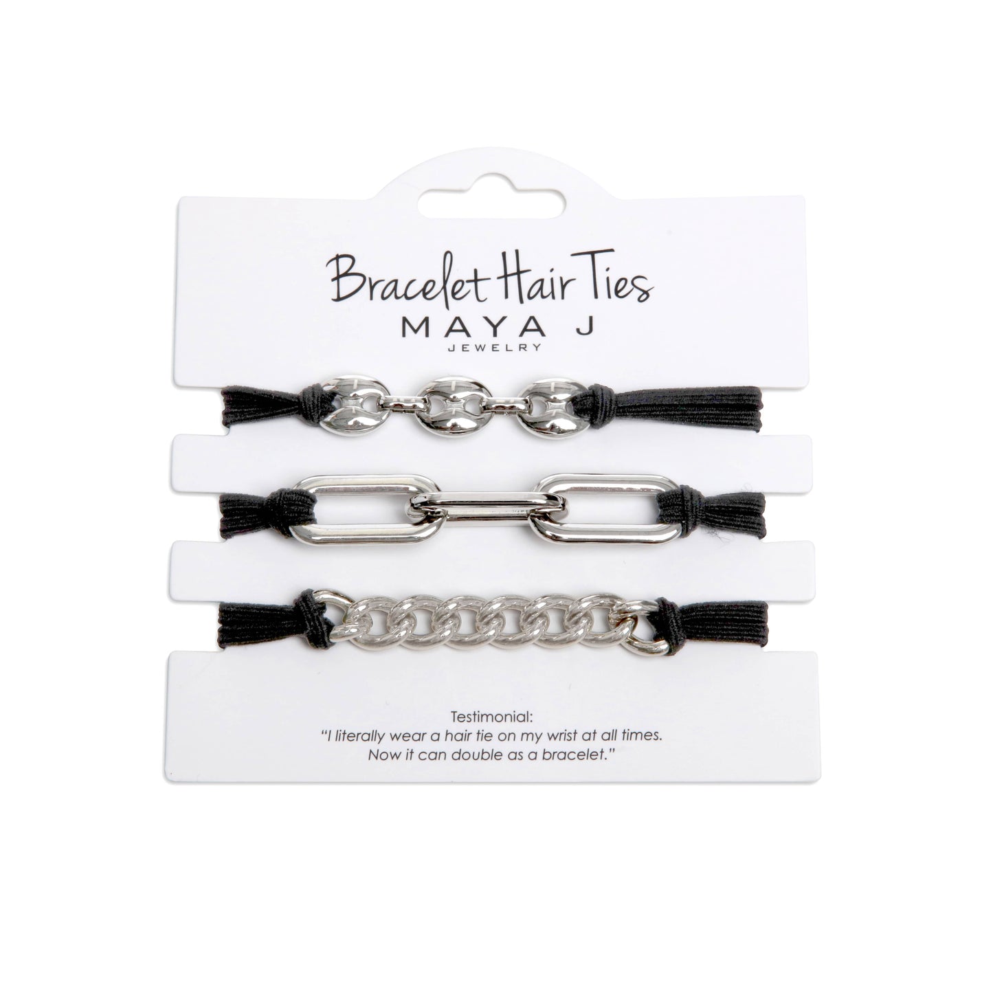 Maya J - 2-in-1 Bracelet Hair Tie Set - Classic - 3 Pc Set