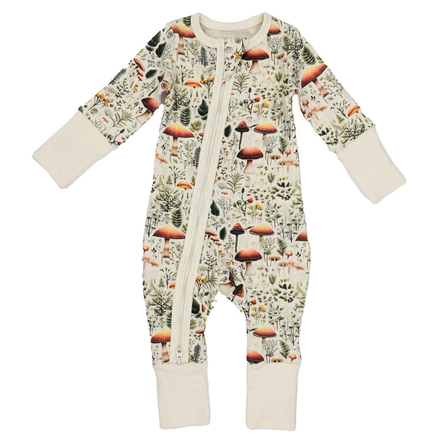 Earthy - Organic Cotton Baby Pajamas 2-Way Zip Front Zipper Sleeper, Thyme