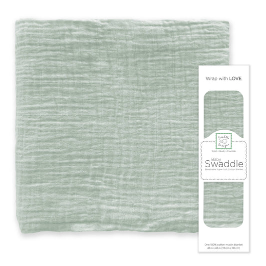 SwaddleDesigns - Jadeite Muslin Swaddle Blanket, Premium Cotton