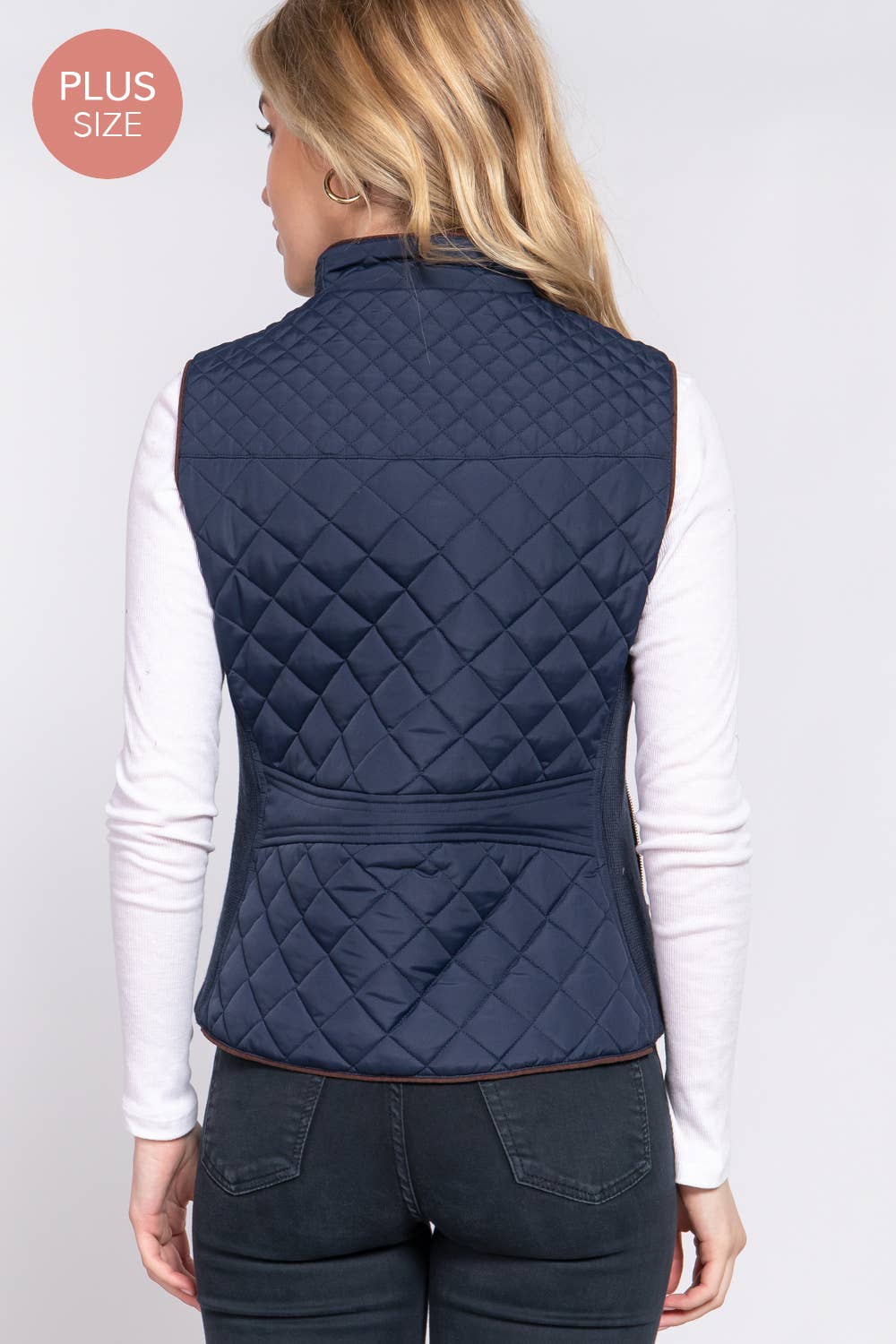 Active Basic | Active USA - Suede Piping Quilted Padding Vest