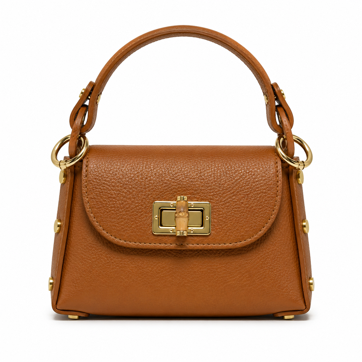 German Fuentes Handbags - GF1075 GENUINE ITALIAN LEATHER  BAMBOO CLASP, CROSSBODY BAG