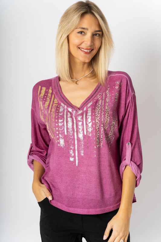 Look Mode Usa - Women sweater with rhinestone 