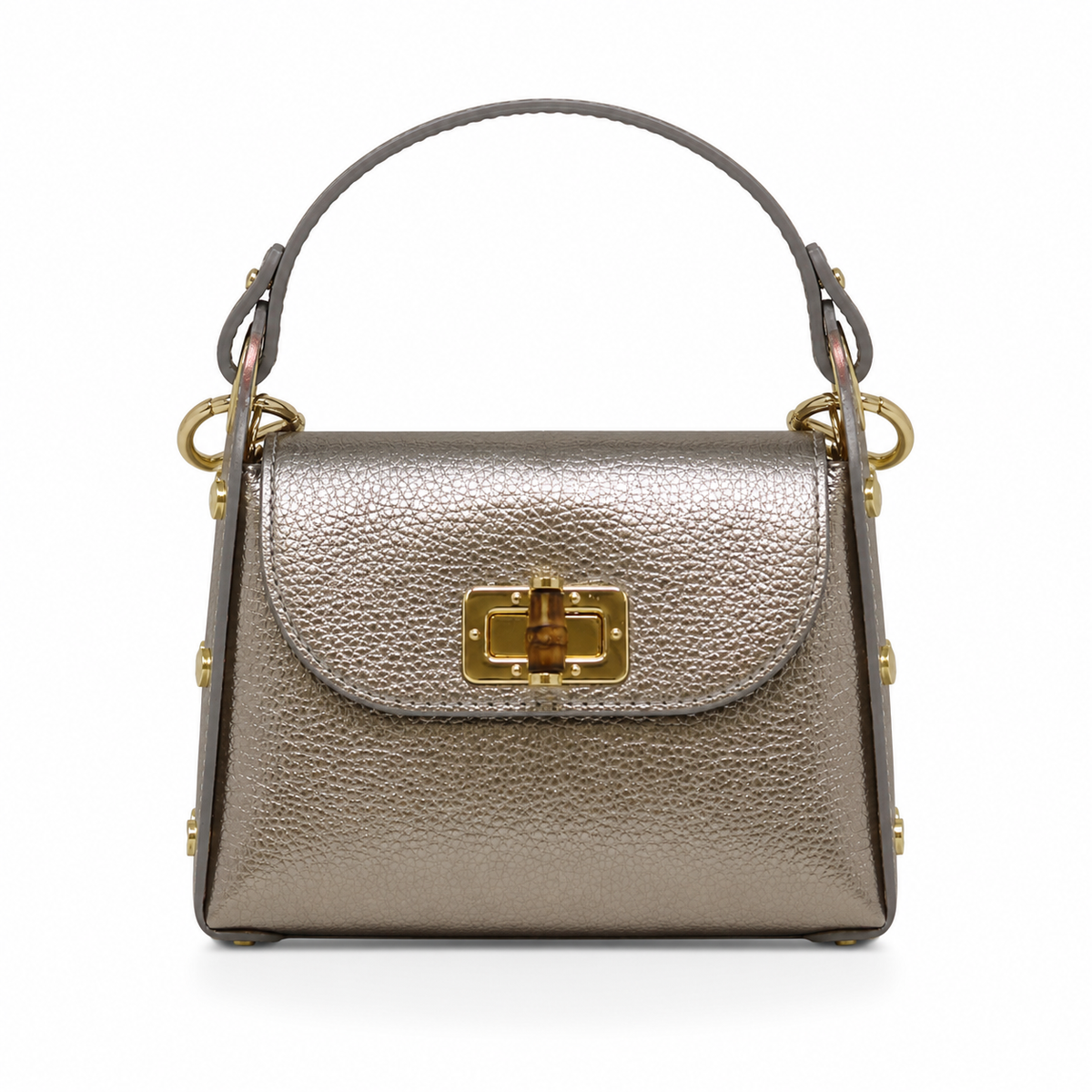 German Fuentes Handbags - GF1075 GENUINE ITALIAN LEATHER  BAMBOO CLASP, CROSSBODY BAG