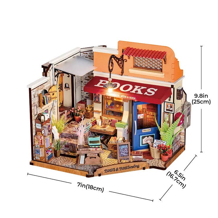 Hands Craft - DIY Miniature House Kit: Corner Bookstore