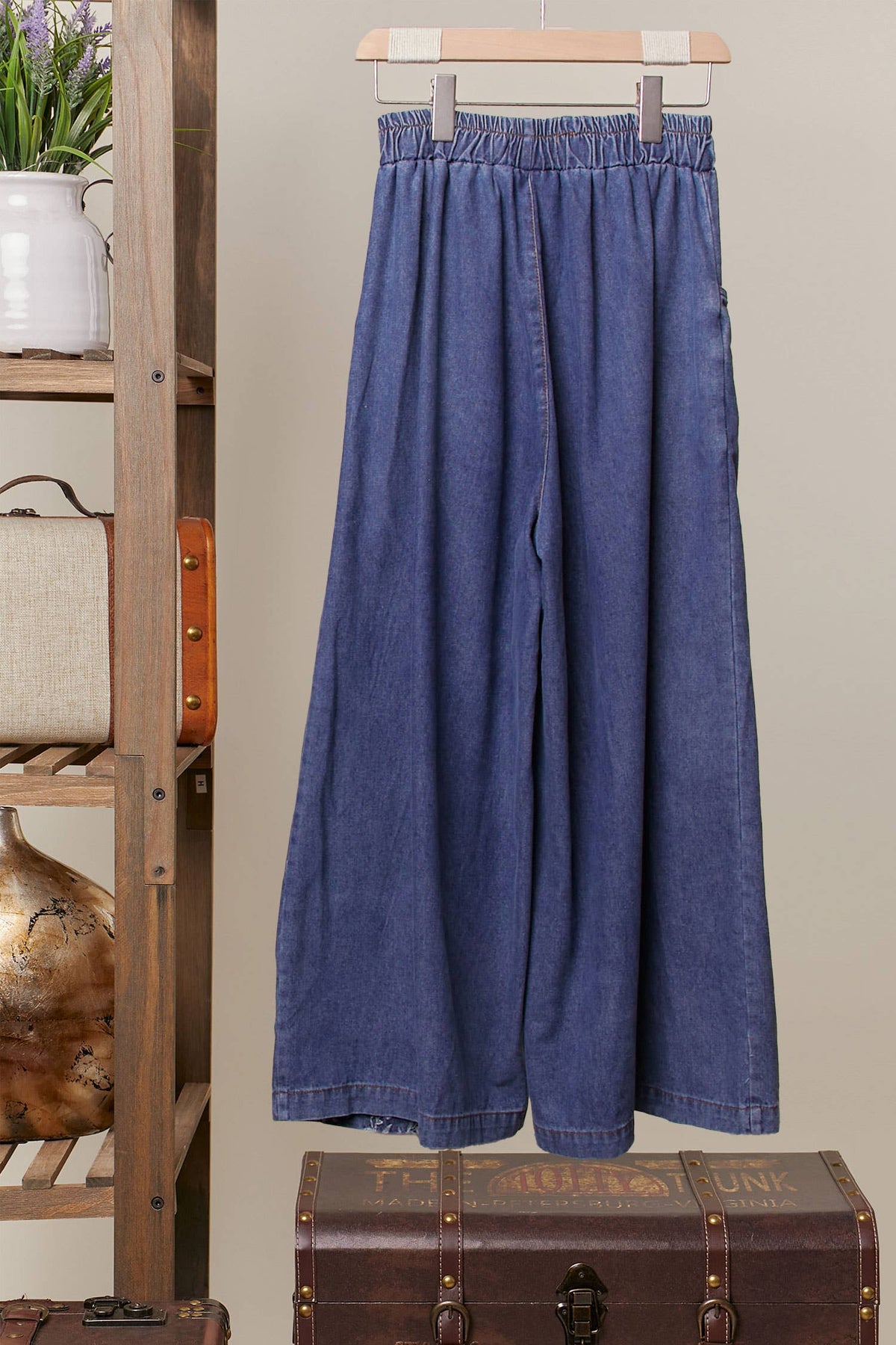 Mello. - Side Floral Wide-Leg Jeans Pants