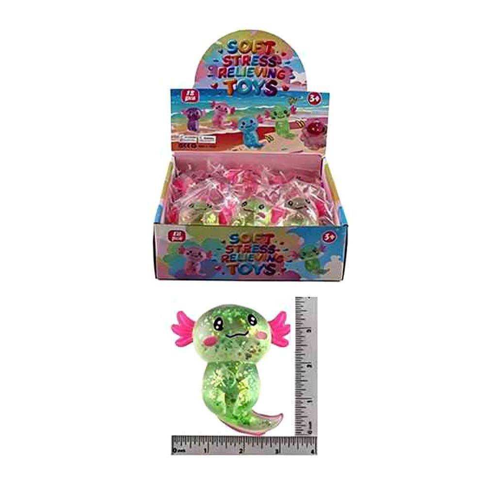 Sensibling Corp. - 12PCS - Glitter Axolotl Squeeze Squishy Stress Relief Toy