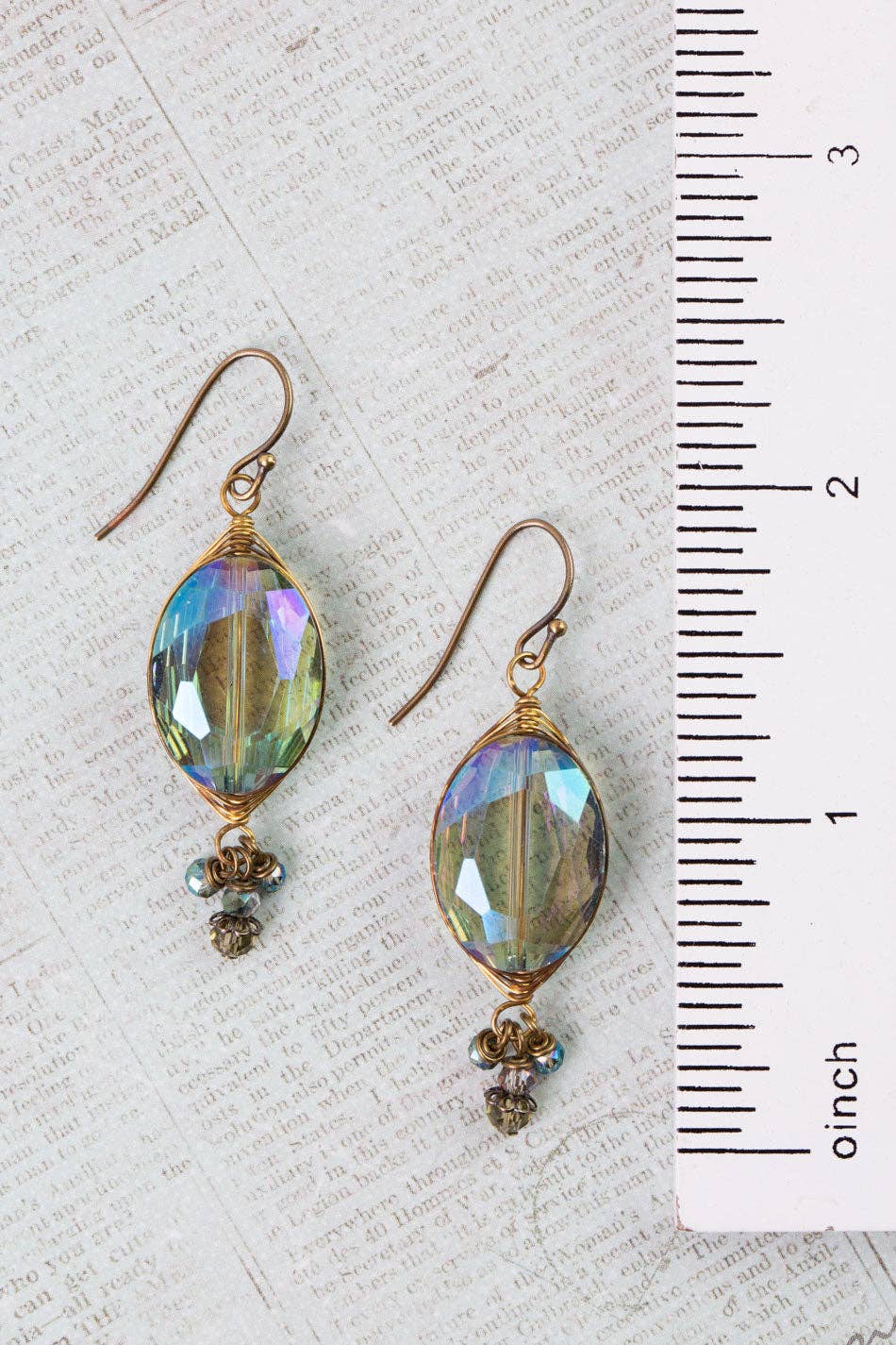 Anne Vaughan Designs Jewelry - Crisp Autumn Crystal Herringbone Earrings