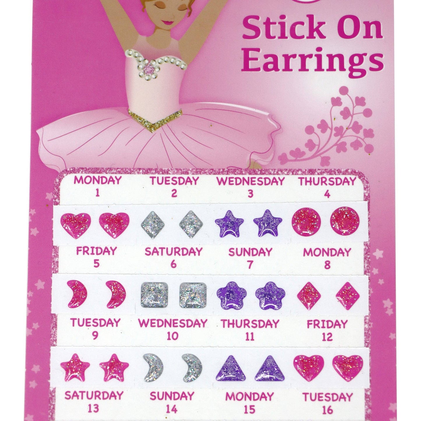 Pink Poppy USA - 30 Pairs Ballerina Stick On Earrings | Pack of 12