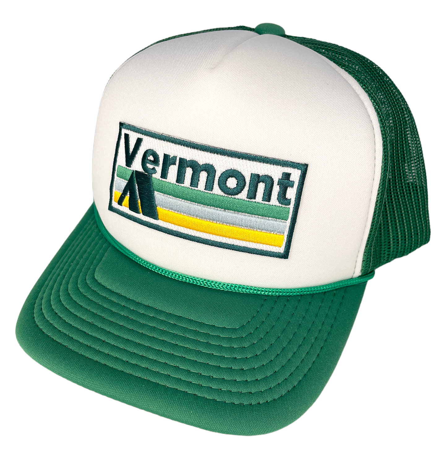 Hey Mountains - Vermont Hat Adult - Retro Camping Vermont Trucker Hat