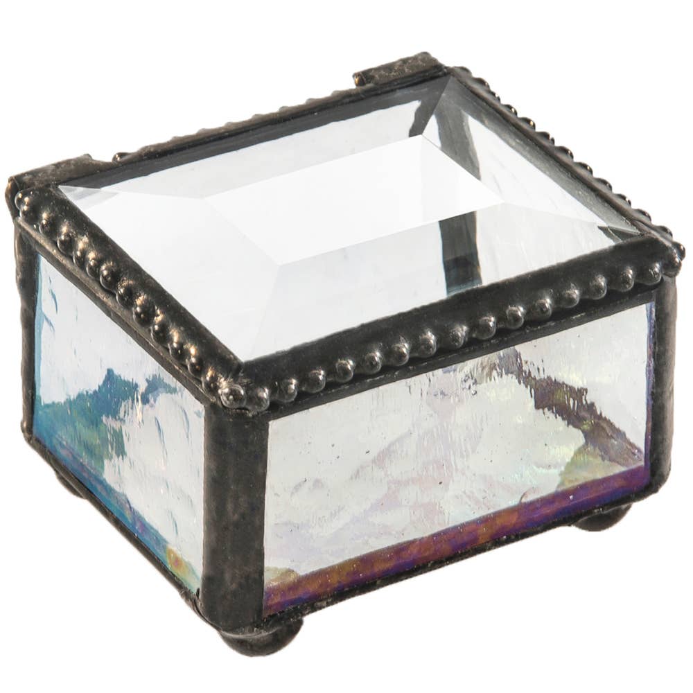 J Devlin Glass Art & Bert Anderson Collection - Small Stained Glass Ring Box J Devlin Box 325 Series