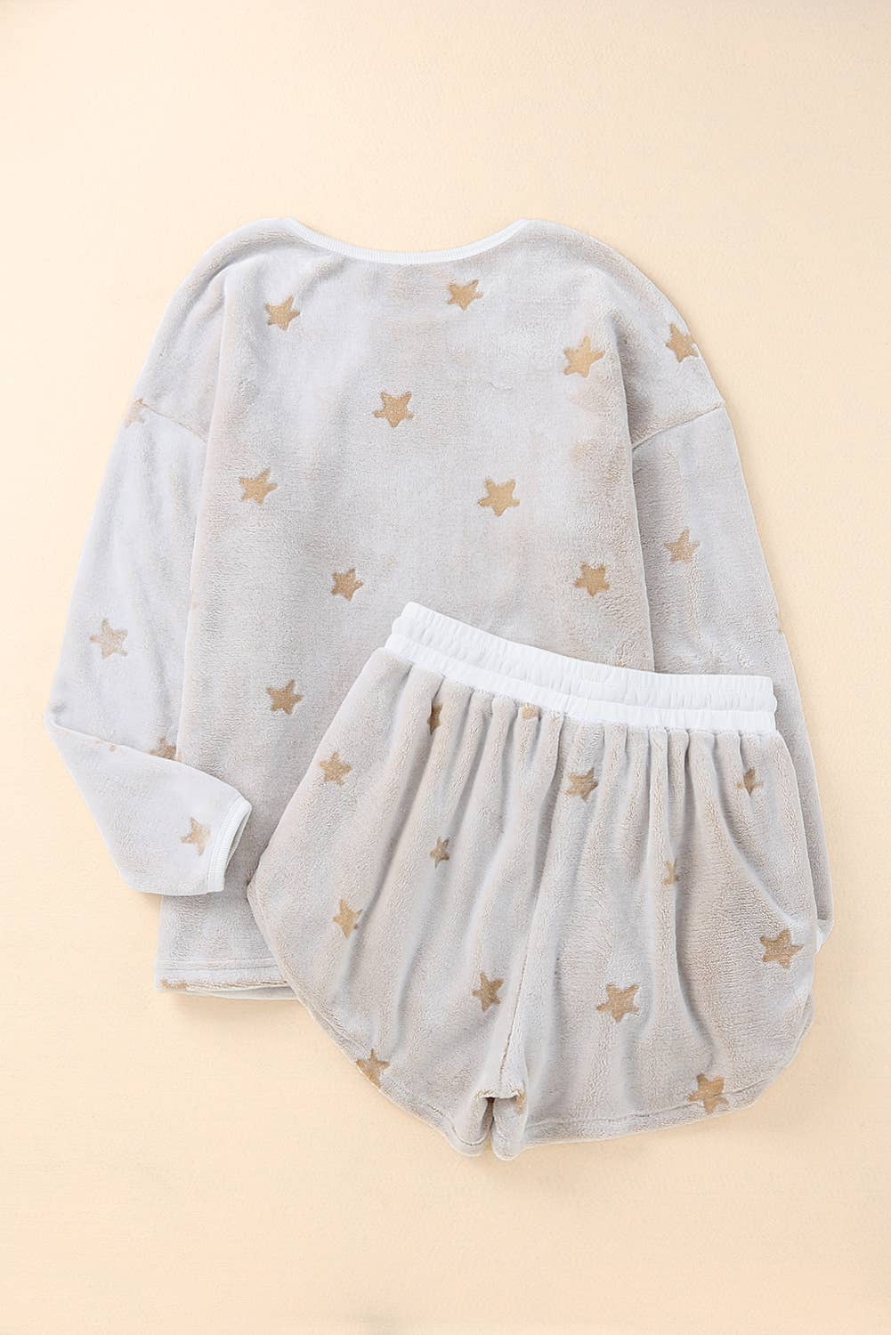 Umorger - Star Pattern Long Sleeve Pullover and Shorts Lounge SetS