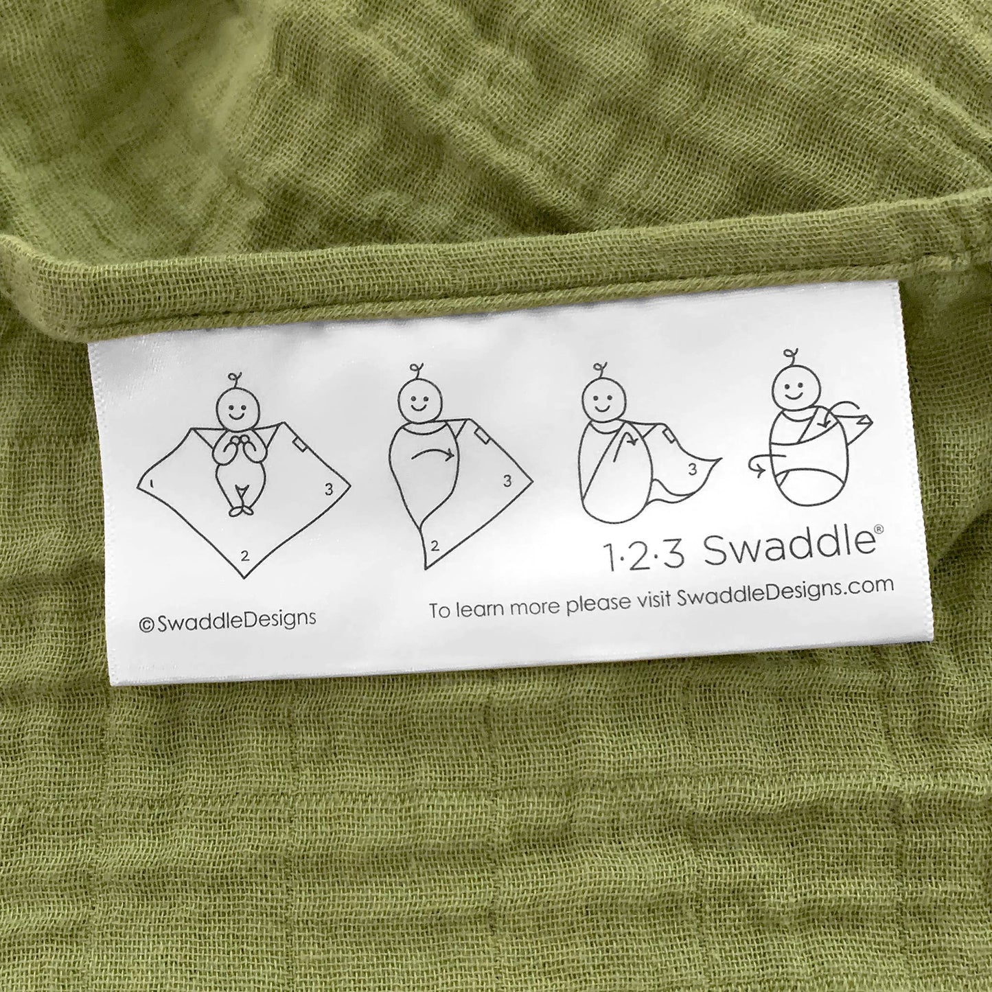 SwaddleDesigns - Green Turtle Muslin Swaddle Blanket, Premium Cotton