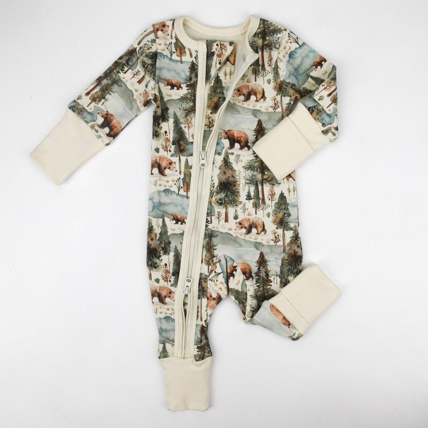 Earthy - Organic Cotton Baby Pajamas 2-Way Zip Front Zipper Sleeper, Crispin