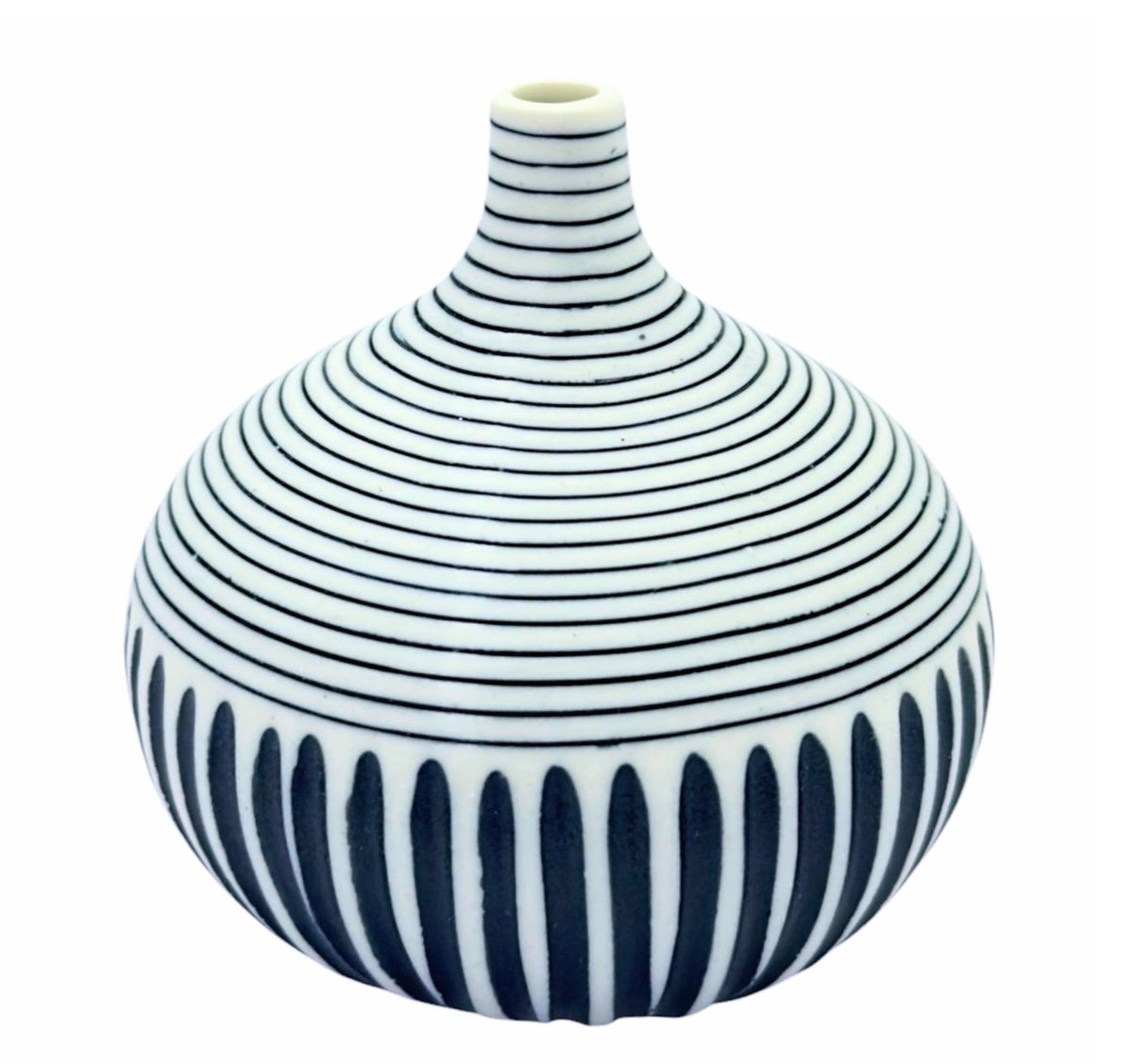 Art Floral Trading LLC - 192W12BLUE CONGO TINY S-Handcrafted Porcelain Bud Vase