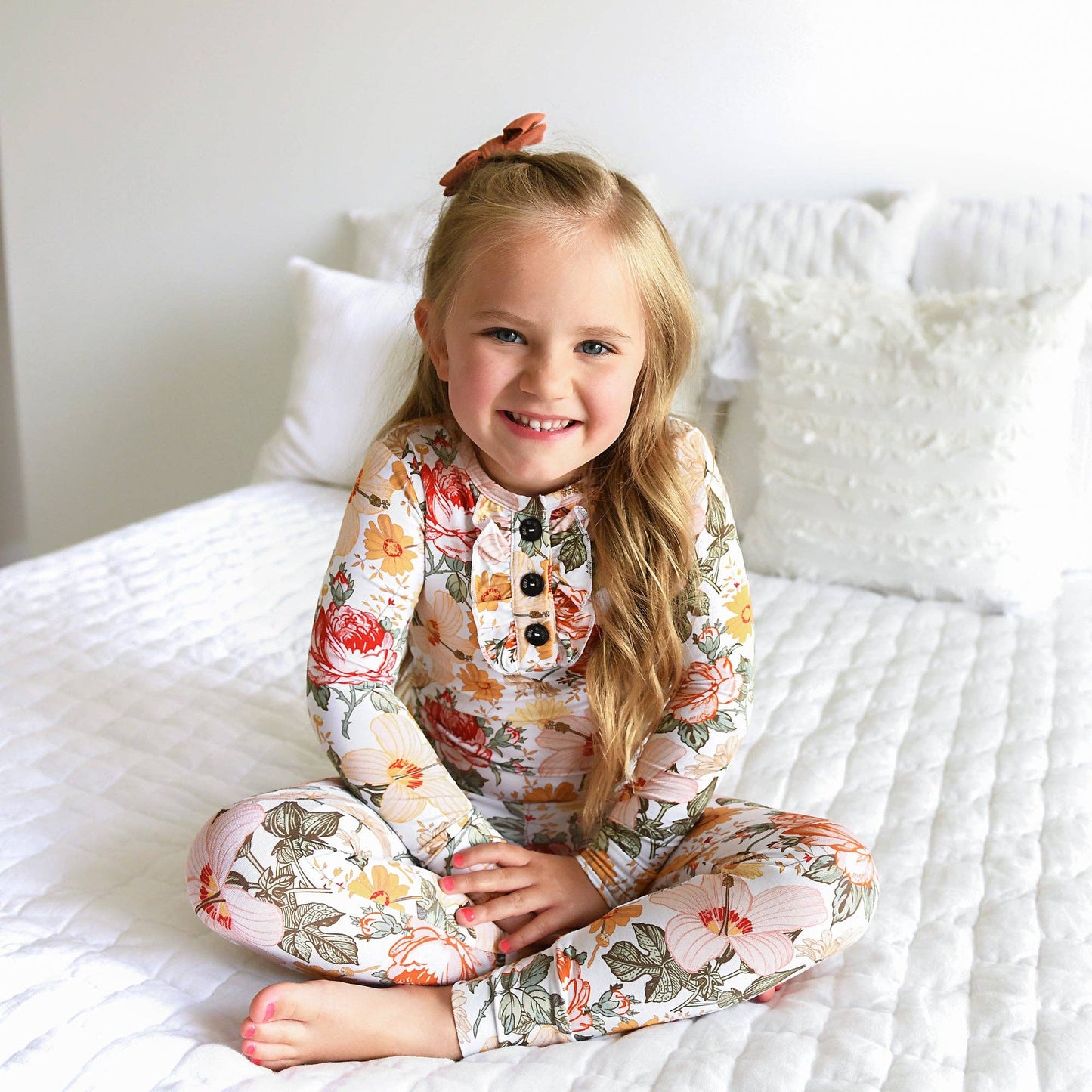Gigi and Max - Bamboo Pajama Kids Clothing Sleepies Toddler 2PC Ruffle Set Nella
