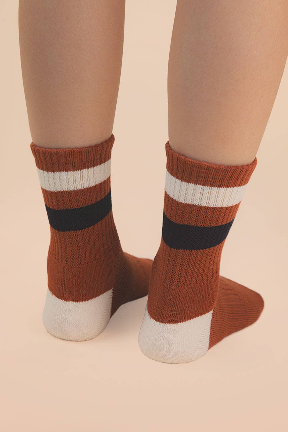 VERY J - SC10025C - Color Block Stripe Crew Socks