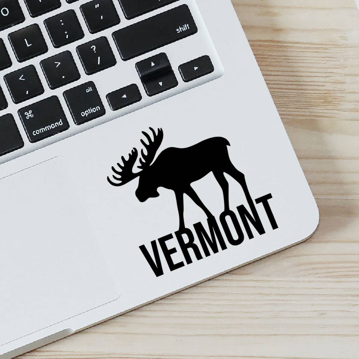 Coastal Creators of Connecticut - Vermont Moose Vinyl Laptop Sticker (Black, Packaged)