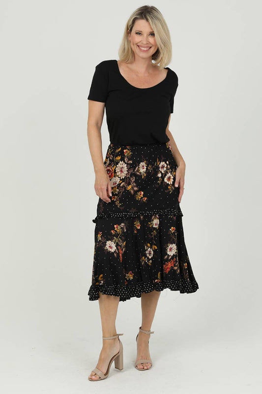 Nostalgia - E6E73-A773-A762 TWIN PRINT ELASTIC WAIST SKIRT
