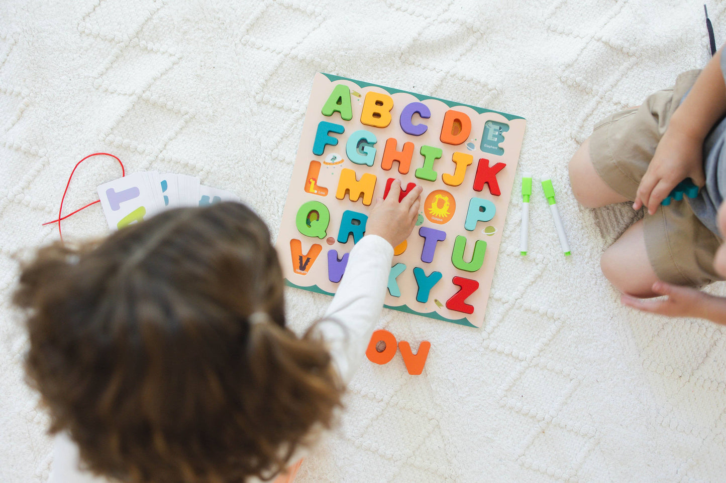 Spirit 'N Sprout - CASE ABC Puzzle with Flashcards, Tactile Alphabet Learning