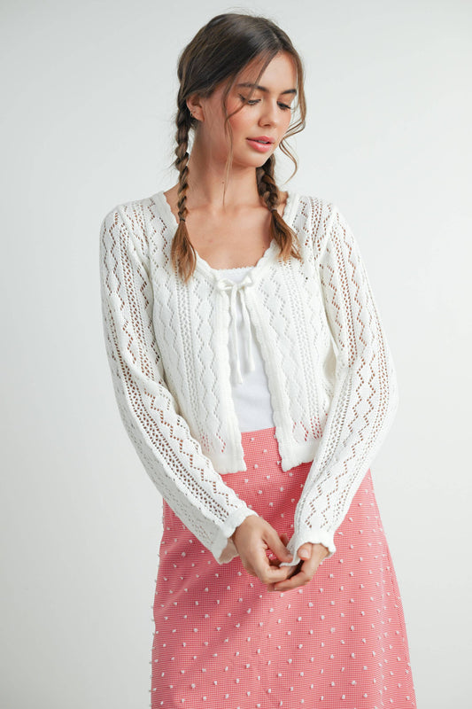 BUTTERMELON - Knitted Tie-Front Cardigan - BMC7680