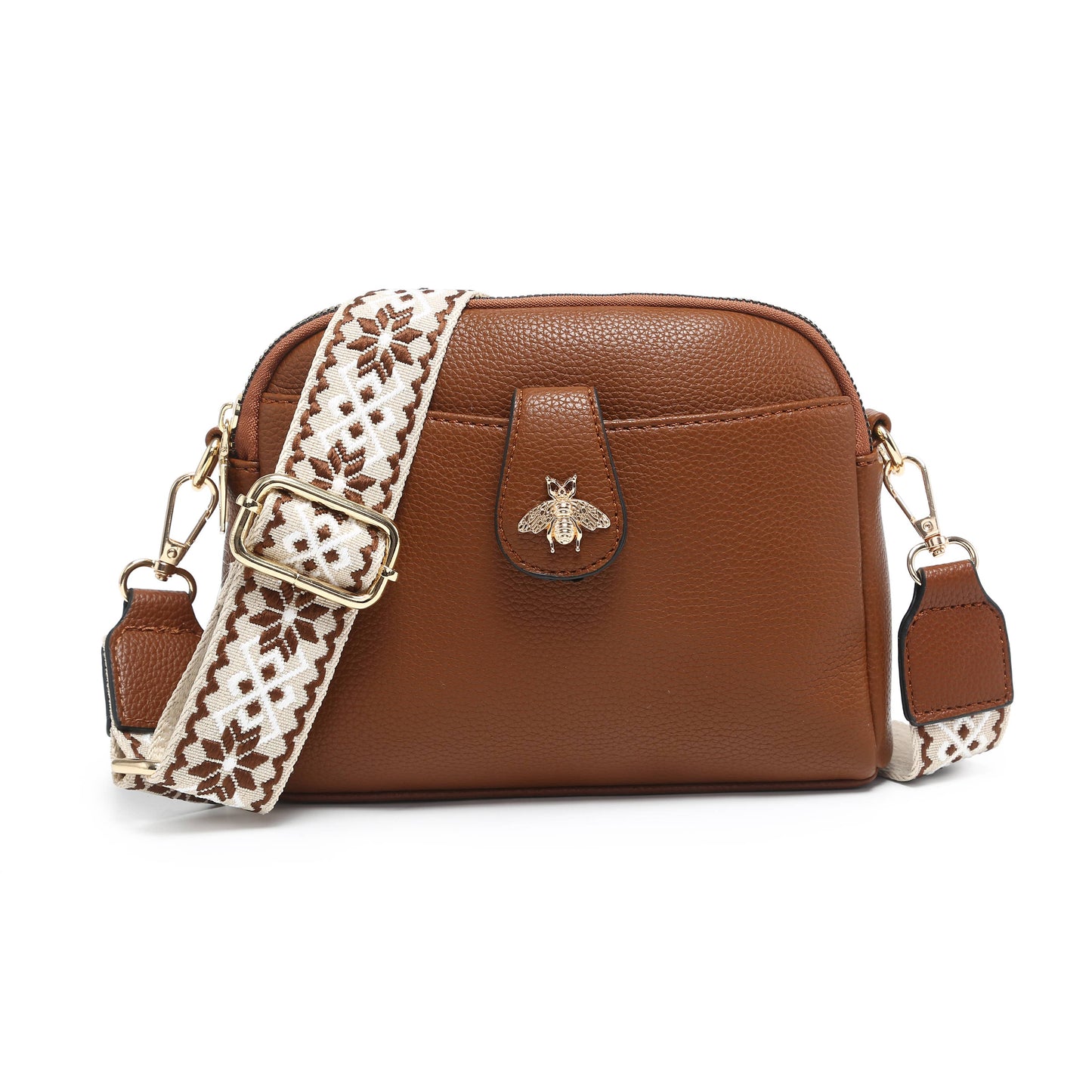 Papaya Fashion Ltd - B23002 Cross Body Handbag with double zip top sections