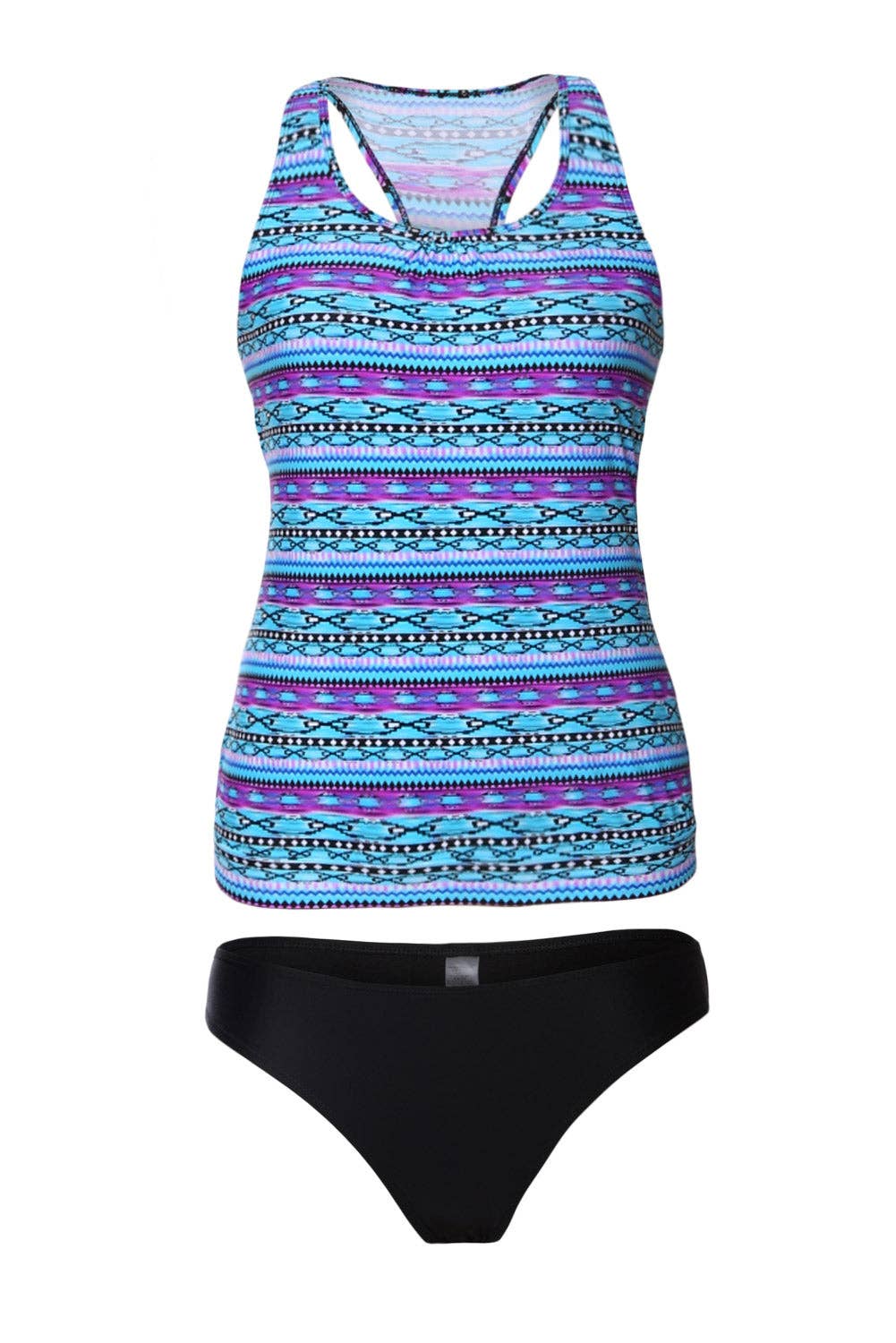 FULL TIME PURCHASE - Tribal Beach Ethnic Print 2pcs Tankini Swimsuit