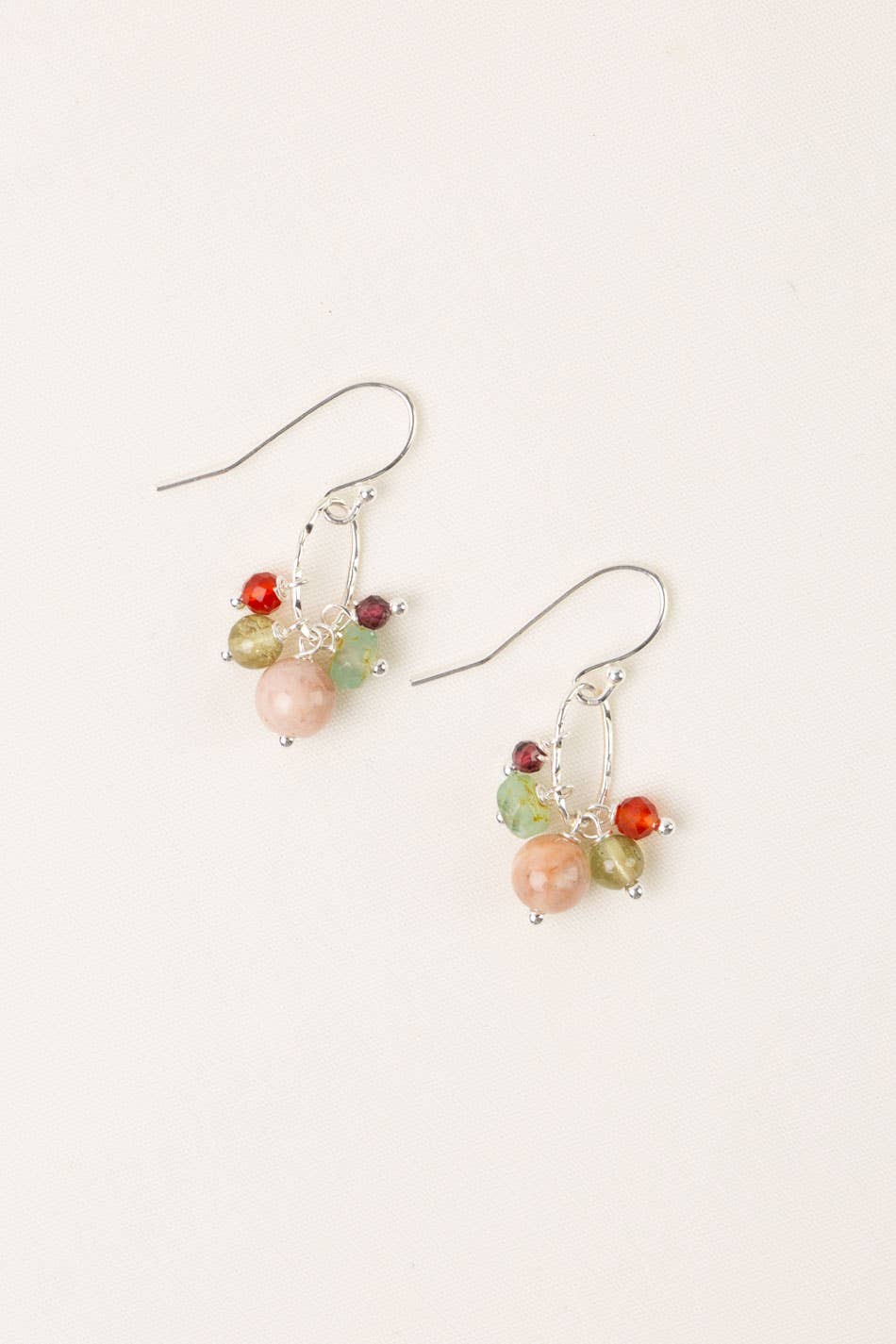 Anne Vaughan Designs Jewelry - Gentle Breeze Peach Moonstone, Czech Glass, Carnelian Dangle Earrings