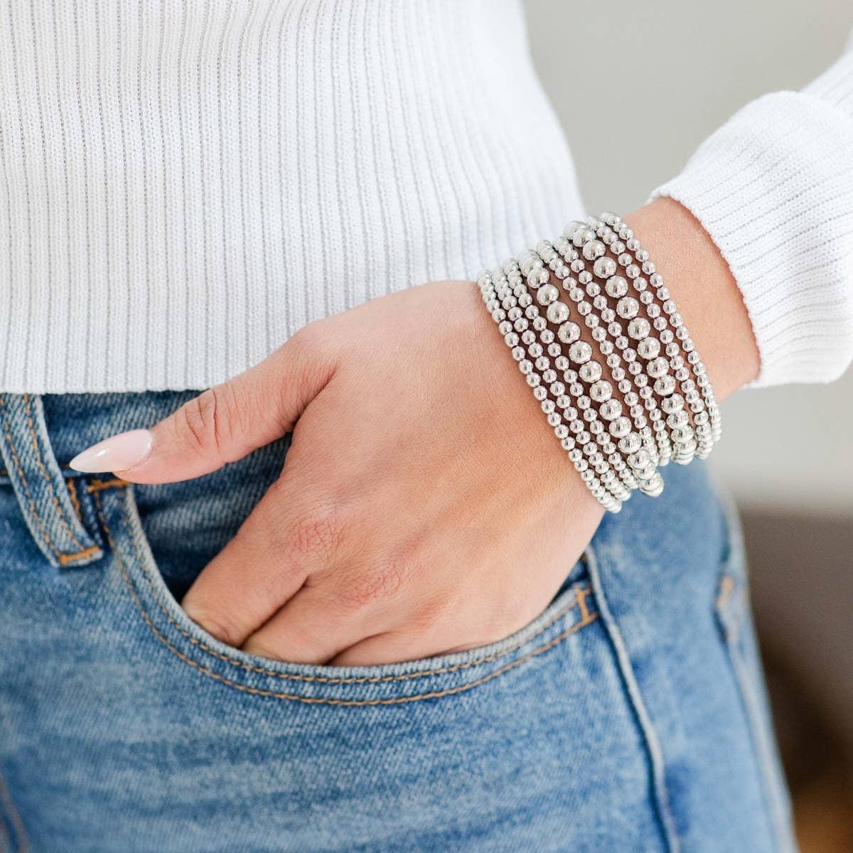Splendid Iris - Classic Beaded Stretch Bracelets