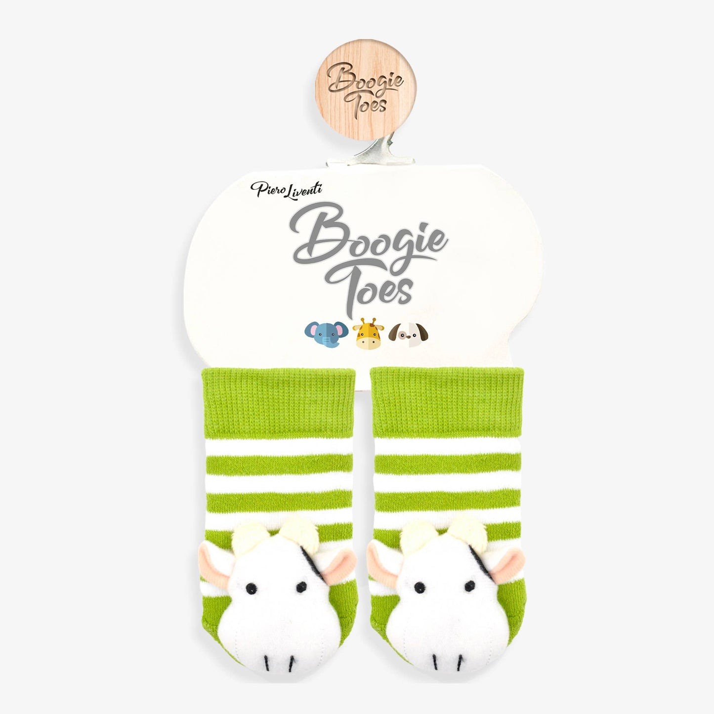 Liventi - Green Cow Boogie Toes Rattle Socks